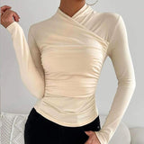 Clarinda™ Eleganter Gewickelter Stil – Beige