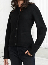 Damen Cardigan mit Ausgestellten Ärmeln | Lässig – Schwarz