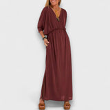 Elora – Langes Kleid mit fließender silhouette – Rot