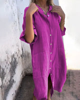 Valerie – Lässiges Damen Hemdblusenkleid – Lila