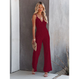 Eleganter Damen Jumpsuit | Raffinierte Details – Rot