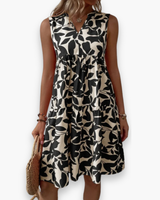 Damen Elegantes A-Linien Kleid | Sommer – Schwarz