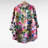 Olivia | Oversized Leinen-Bluse – Print 1