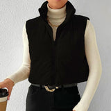 Kyra | Elegantes Cord-Vest – Schwarz