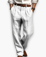 Herren Elegante Klassische Hose | Retro Nadelstreifen – Weiß