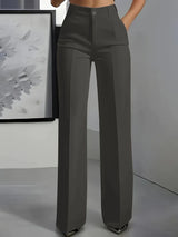 Hodit - Stylische Stretch Hose Mit Hoher Taille – Dunkelgrau