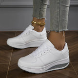Atmungsaktive Plattform-Sneaker für Damenmode – Weiß