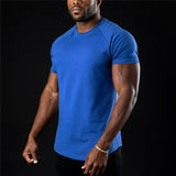 Herren Schlanke Passform Einfach T-Shirt – Blau