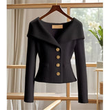 Barbora | Mühelos schicker Frühling- und Herbst-Cardigan – Schwarz