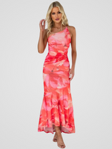 FLEUR MIRAGE DRESS – Rot
