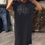 LORAVINE - Kapuzen Freizeitkleid – Schwarz