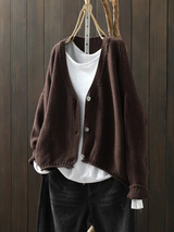 CORALIE | STRICKCARDIGAN – Kaffee