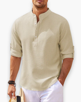 Herren Freizeit Hemd | Chinesischer Kragen – Beige