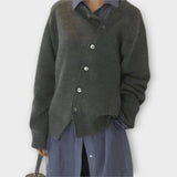Maya | Moderner Strick-Cardigan mit Knöpfen – Grau