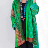Damen Jahrgang Mehrfarbig Strickjacke | Lässig – Grün
