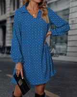 Aria - Damenkleid mit Kragen – Blau