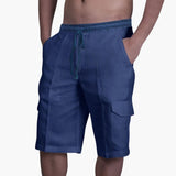 Herren Cargo Shorts mit Kordelzug und Taschen für den Sommer – Marineblau