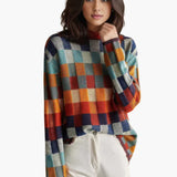 Strick Rollkragenpullover für Damen – Mehrfarbig