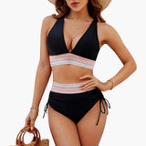 Figurformender Bikini Zweiteiler für Damen – Schwarz