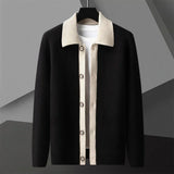 Davin – Vintage-inspirierte Strickjacke für zeitlose Eleganz – Schwarz
