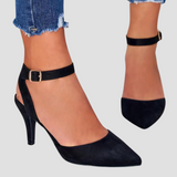Nicole | Orthopädische Komfort-Heels mit Doppelriemen – Schwarz