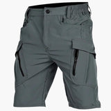 Herren Tactical Sommershorts mit Cargotaschen und Gürtel – Grau