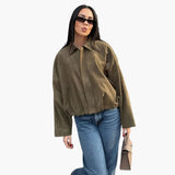 Vintage Übergangsjacke für Damen – Grün