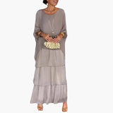 Gisela | Elegantes langes Kleid – Grau