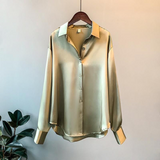 Melissa - lässige Satinbluse für Damen – Grün