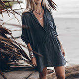 Agneta - Komfortables und luftiges Sommerkleid für Damen – Schwarz