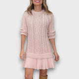 Valentina – Strickkleid mit Tüllsaum – Rosa