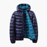 Damen Steppjacke mit Kapuze und Wendefunktion – Blau