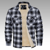 Truffel™ - Kariertes Truckerjacke mit Fleecefutter – Schwarz