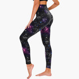 Damen Leggings mit Leopardenmuster und hohem Bund – Galaxie