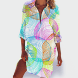 Kallie | Drapiert Kleid – Rainbow