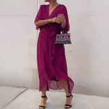 Elisabet - Damenkleid im luftigen Sommerstil – Rouge foncé