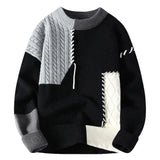 Patchbold - auffälliger gestrickter designerpullover für herren – Schwarz (Fast ausverkauft)