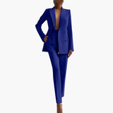 Elegantes Damen Blazer-Ensemble - Taillierter Schnitt mit Hose – Blau