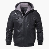 Kapuzierte Jacke für Herren – Schwarz