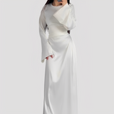 Rebecca - Lässiges langes Kleid für Damen – Weiß