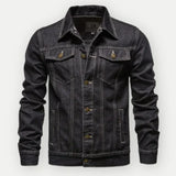 Victor – stylische Jeans-truckerjacke – Schwarz