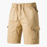 Herren Sommer Cargo Shorts mit Taschen und Kordelzug – Khaki