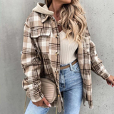 Damen Stylische Warme Lange Jacke – Beige