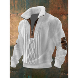 Tobias | ThermoSoft Fleecepullover mit Stehkragen – Weiß
