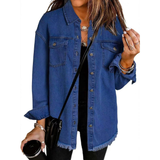 Tahlira - Locker geschnittene Jacke – Marineblau