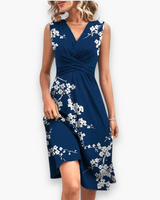 Damen Luftiges Elegantes Kleid | Midi – Blau