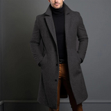 Herren Wintermantel | Slim Fit Langer Mantel – Grau