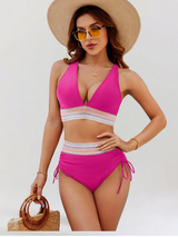 Lidia – Bauchweg-Bikini-Set mit hoher Taille – Rosa
