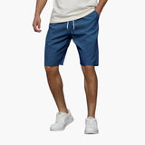 Lässige, knielange Herren-Sommer-Shorts mit Kordelzug – Marineblau