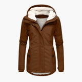 Gefütterte Winterjacke mit Kapuze für Herren – Khaki